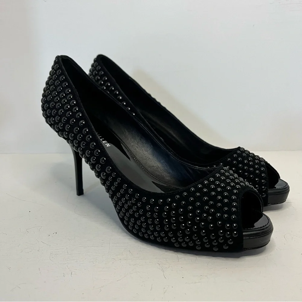 Karen Millen Black Studded Heels Size 7.5